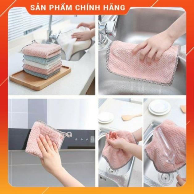 Khăn Nhung Lau Tay Nhà Bếp Siêu Mềm