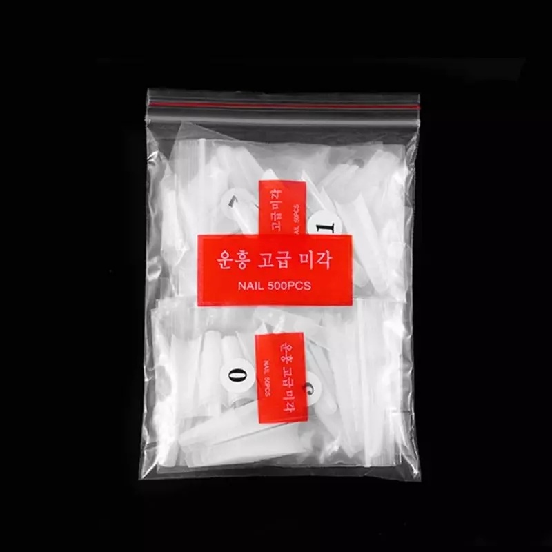 [Hàng mới về] Bộ 500 móng tay giả bằng nhựa màu trắng/trong suốt tiện dụng