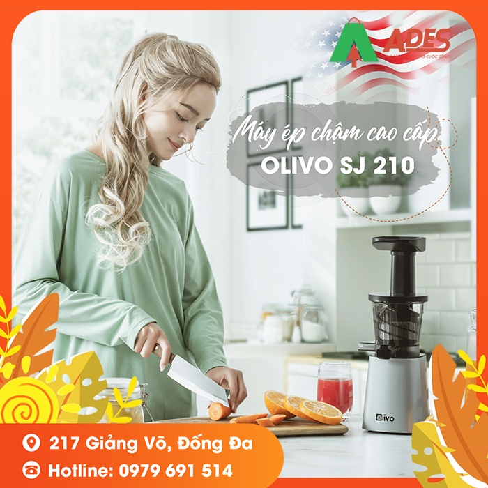 Máy Ép Chậm Olivo SJ 210 - CHÍNH HÃNG - BH 24 THÁNG - Máy Ép Trái Cây, Làm Kem Nhỏ Gọn, Ép Nhanh Kiệt Bã 97%