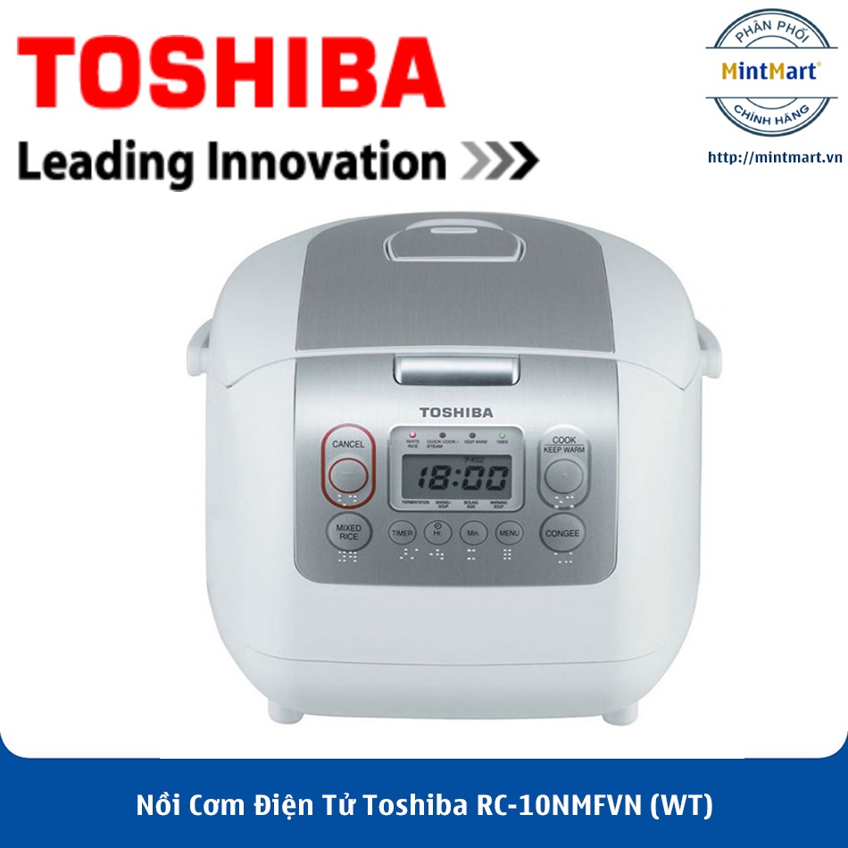 Nồi cơm điện tử Toshiba 1 lít RC-10NMFVN(WT MỚI 100% Sản Xuất Tại THai land