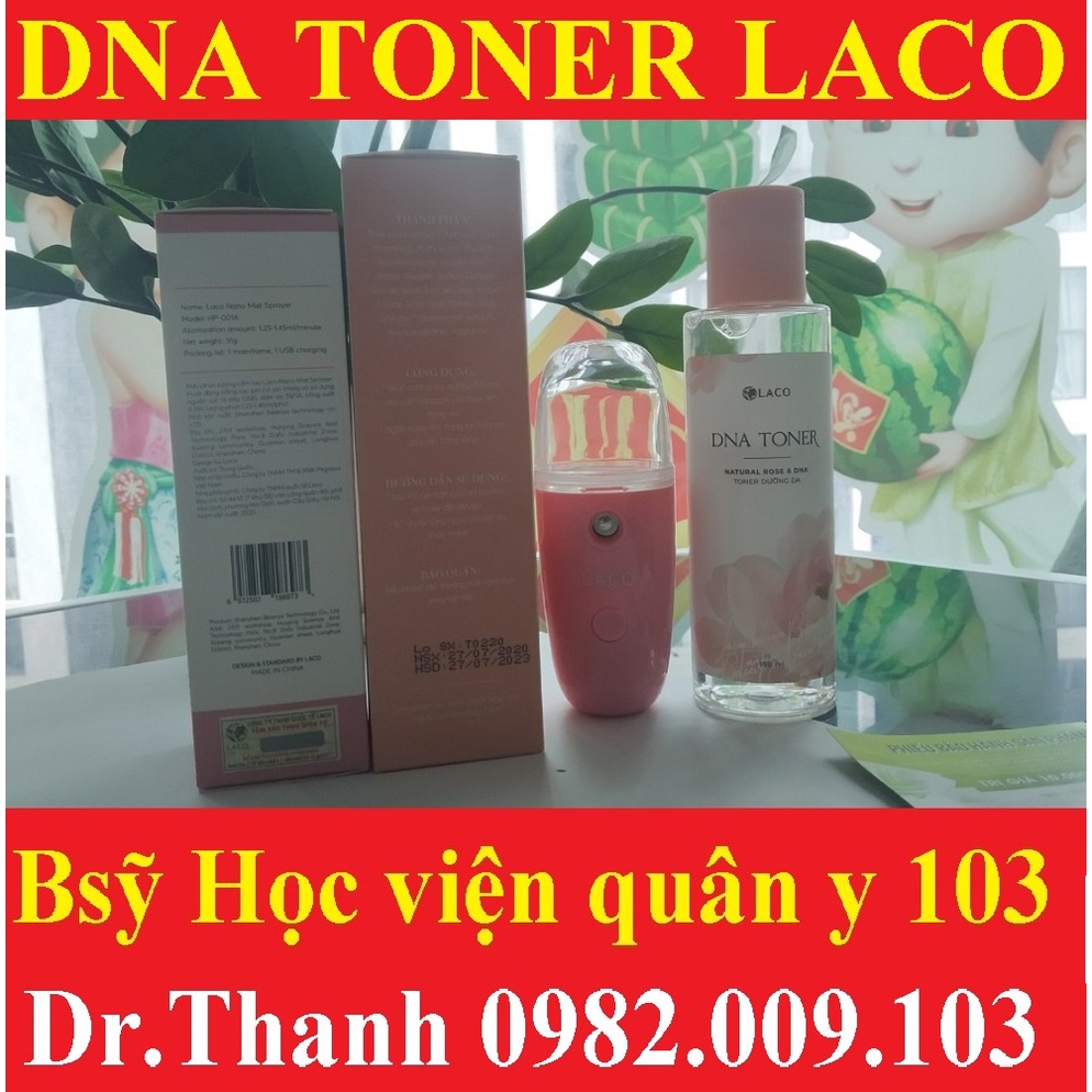 LACO  DNA Toner dưỡng da ( natural rose &amp; DNA ) - nước hoa hồng Toner DNA cá hồi dưỡng ẩm trắng da, se khít lỗ chân lông