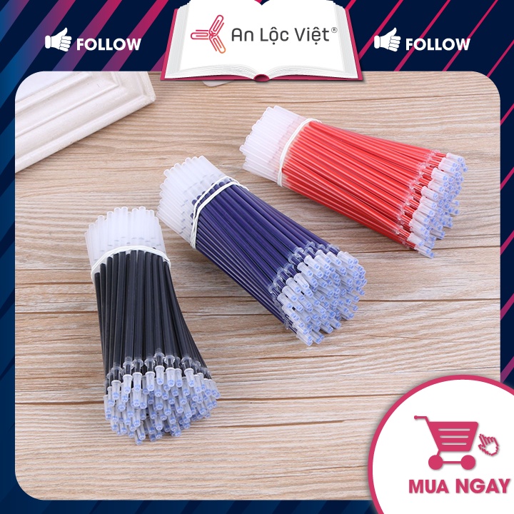 Ruột Bút Gel Nước 0.5mm Đầu Kim Màu Xanh - Đỏ - Đen