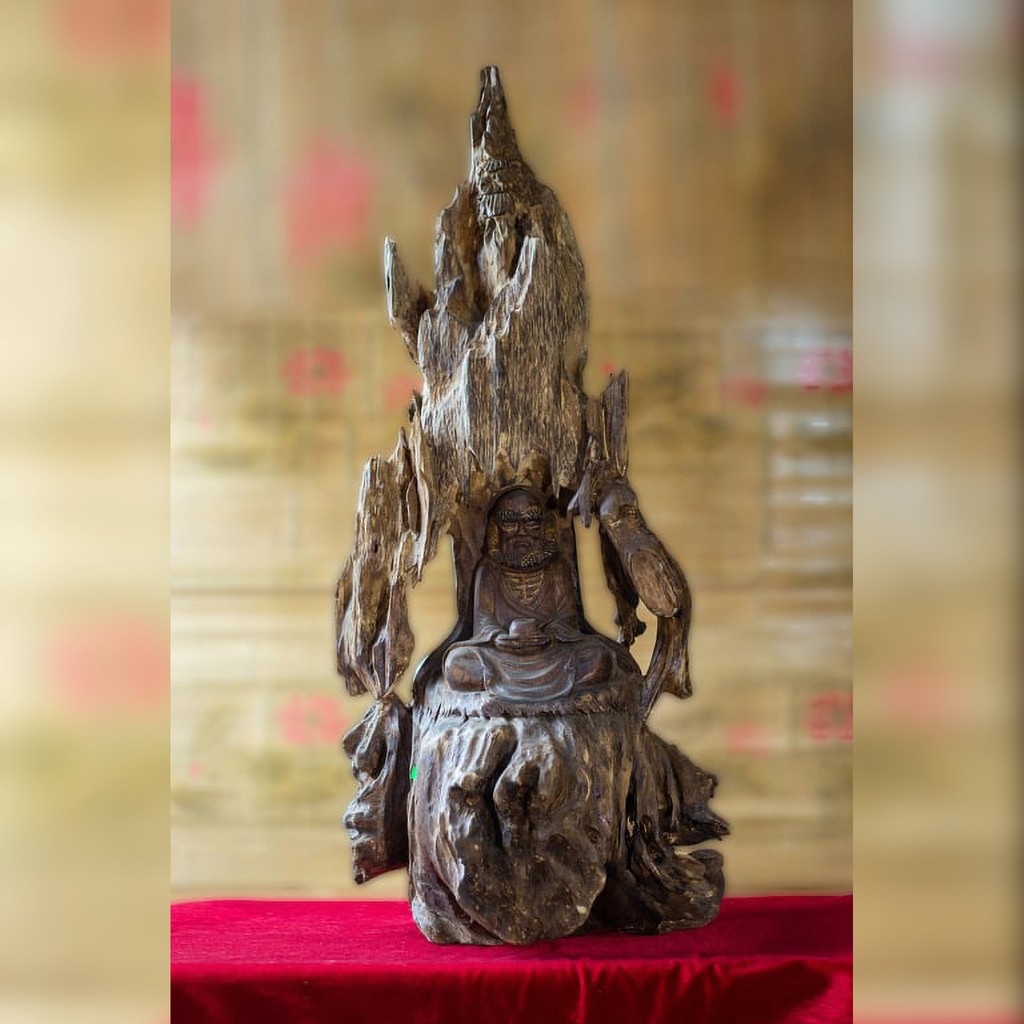 Tượng Đạt Ma ngồi thiền [Tượng Trầm] [Trầm Hương Búp Sen]