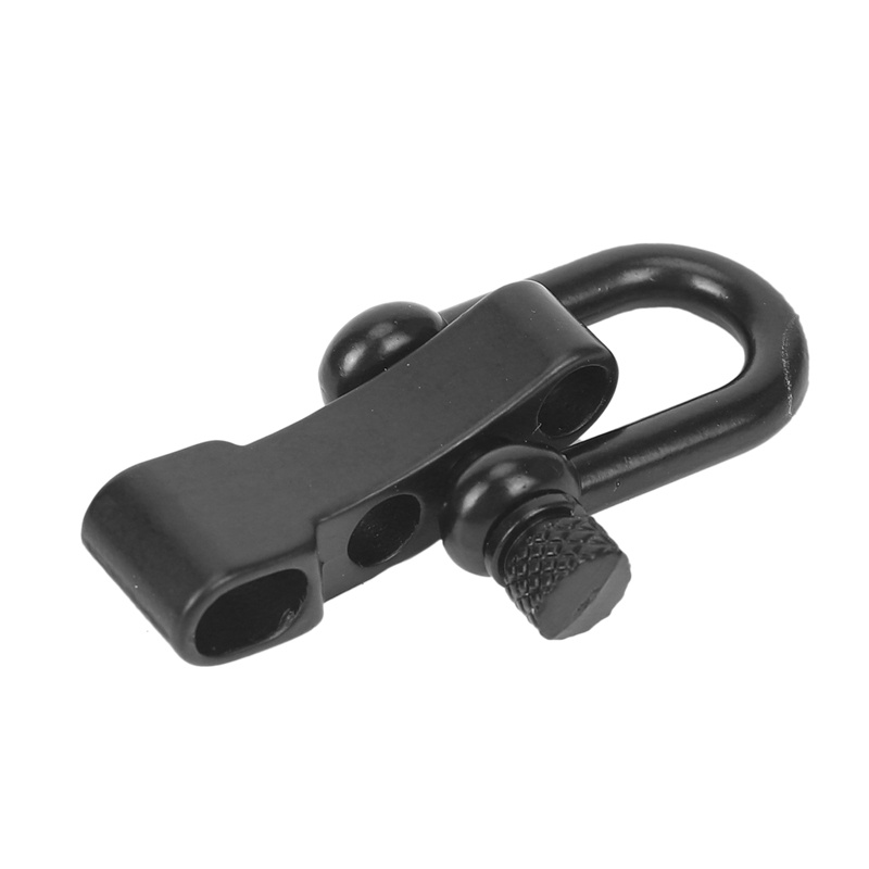 10x U Phong cách hợp kim kẽm có thể điều chỉnh Khóa còng cho vòng đeo tay Paracord Dây màu đen