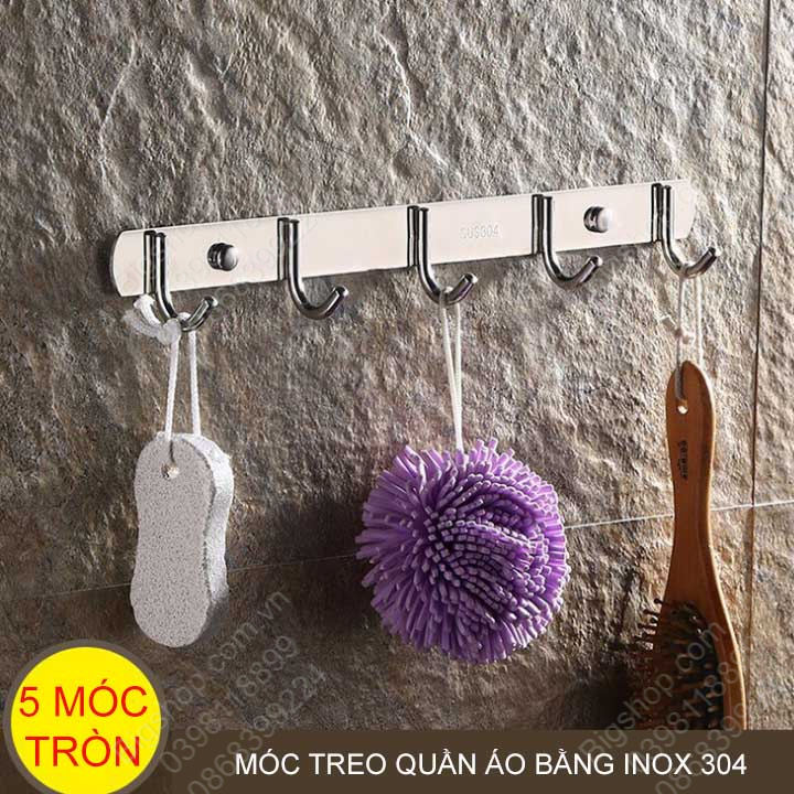 Móc treo quần áo inox 304- dày 1.5mm có nút bịt đầu vít, nhiều loại móc tùy chọn (Hà nội)