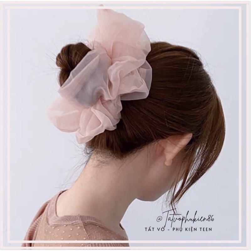 Dây buộc tóc  ❤️24 SALE❤️ scrunchies bằng vải cỡ lớn màu nhẹ nhàng ngọt ngào siêu đẹp