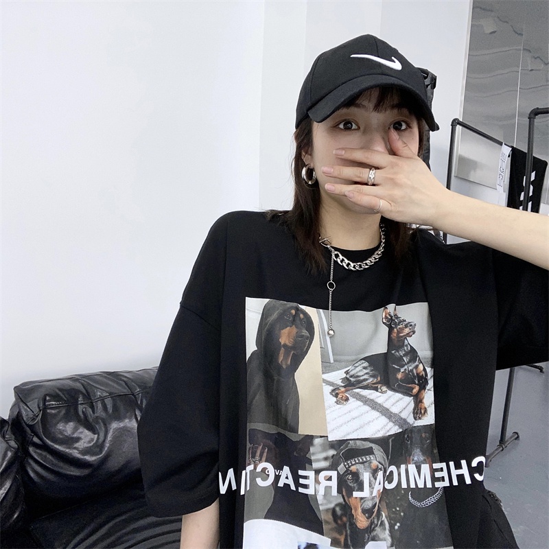 Áo Thun Ngắn Tay Cổ Tròn In Họa Tiết Vintage Phong Cách Mỹ Cho Nữ