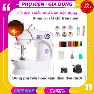 [Hàng Loại 1] Máy Khâu Mini Gia Đình 2 Tốc Độ Có Đèn Led Cắt Chỉ