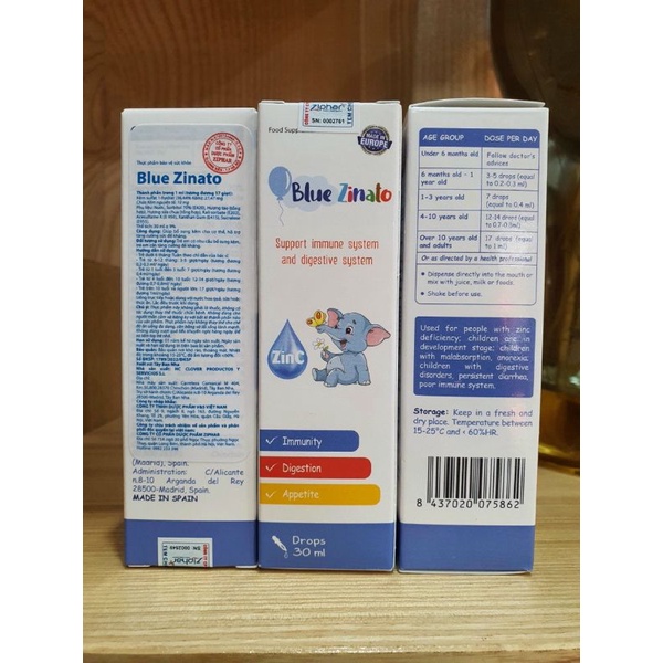 Kẽm nhỏ giọt Blue Zinato - Nhập khẩu chính hãng