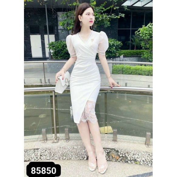 Đầm đen 😘 FREESHIP 😘 đầm dự tiệc kèm hình thật ôm body cổ tim phối ren phòng cách tiểu thư - 75858 | BigBuy360 - bigbuy360.vn