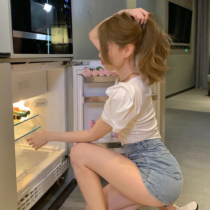 Chân váy jean quần giả váy dáng ngắn tạo kiểu vạt chéo sexy order GVVC001