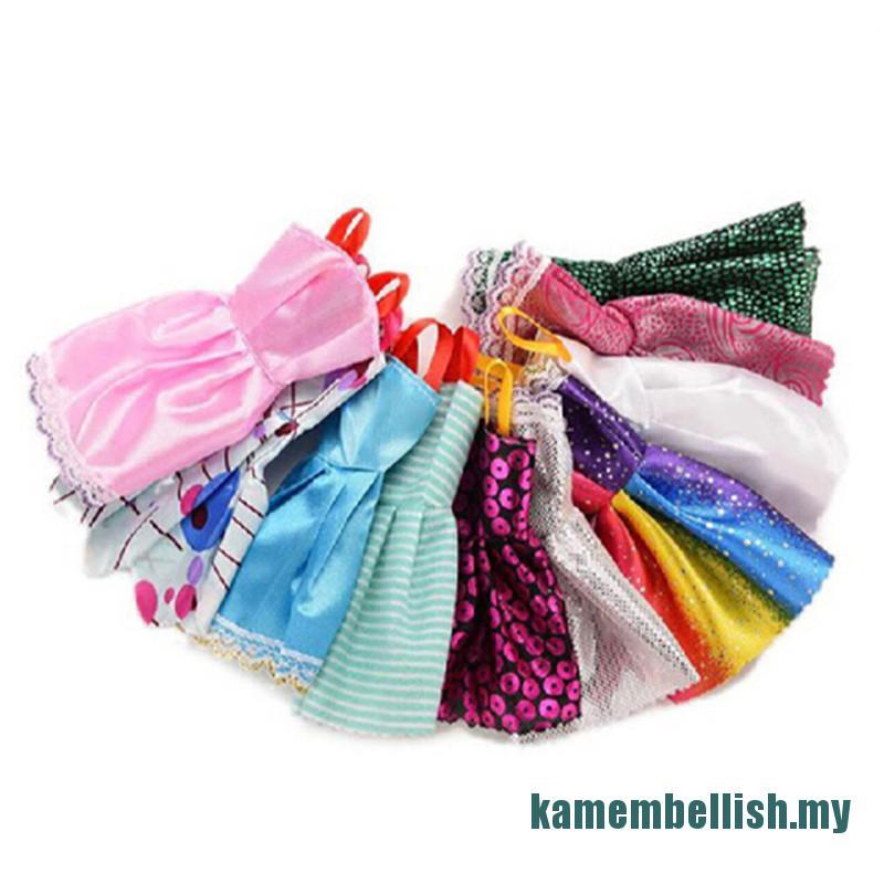 Set 10 Đầm Và 10 Giày Cao Gót Cho Búp Bê Barbie