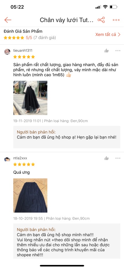 Chân váy tutu 3 lớp chiều dài 65cm;80cm;90cm YuraStore CVTT88