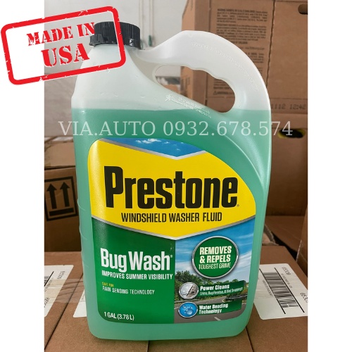 NƯỚC RỬA KÍNH Ô Tô (3,78L)  PRESTONE (made in usa) Prestone Bug Wash Windshield Washer Fluid
