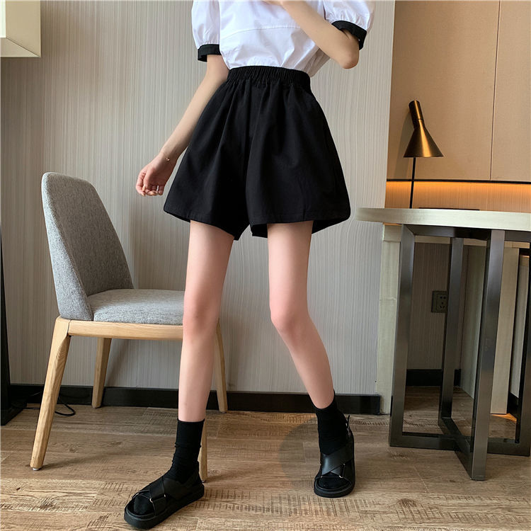 Quần short nữ ống rộng cạp cao thoải mái thời trang phong cách Hàn Quốc