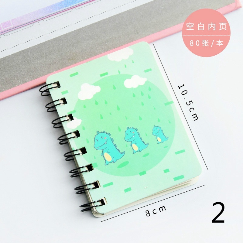 Creative Cartoon Dinosaur Mini Notebook Portable Coil Book Scrapbook School Office Supplies