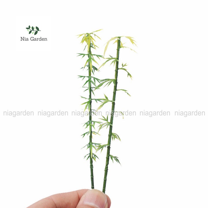 Mô hình trang trí cây trúc tiểu cảnh mini decor chậu cây vườn terrarium bể cá Nia Garden N5