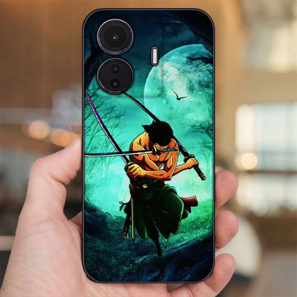 Ốp lưng Vivo T1 5G viền đen in hình Zoro One Piece