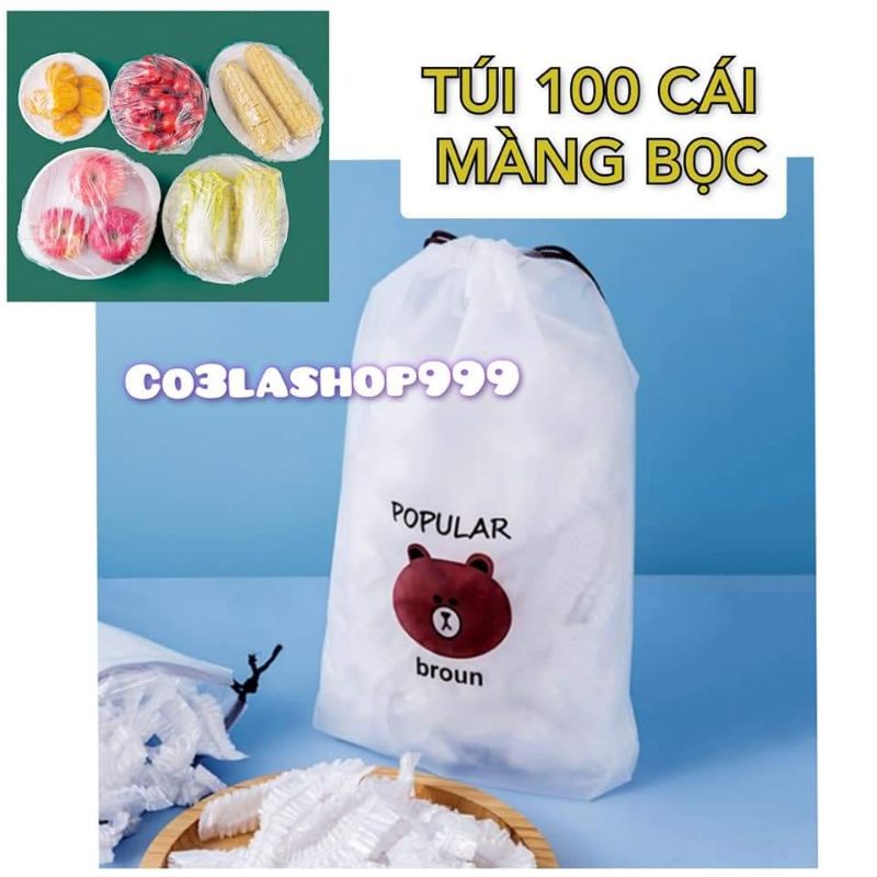 Túi gấu 100 cái màng bọc thực phẩm nilon PE