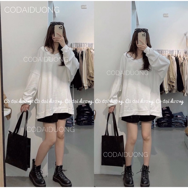Áo kiểu cotton tay dài trơn | BigBuy360 - bigbuy360.vn