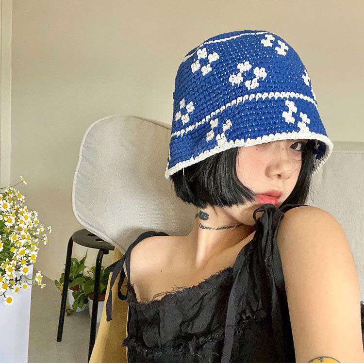 Mũ Bucket Nam Nữ Dệt Kim Sợi Dọc