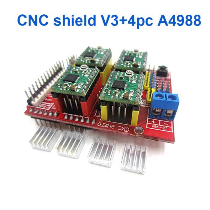 Bảng Mạch Mở Rộng Cnc Shield V3 + 4 Động Cơ Bước A4988 | WebRaoVat - webraovat.net.vn