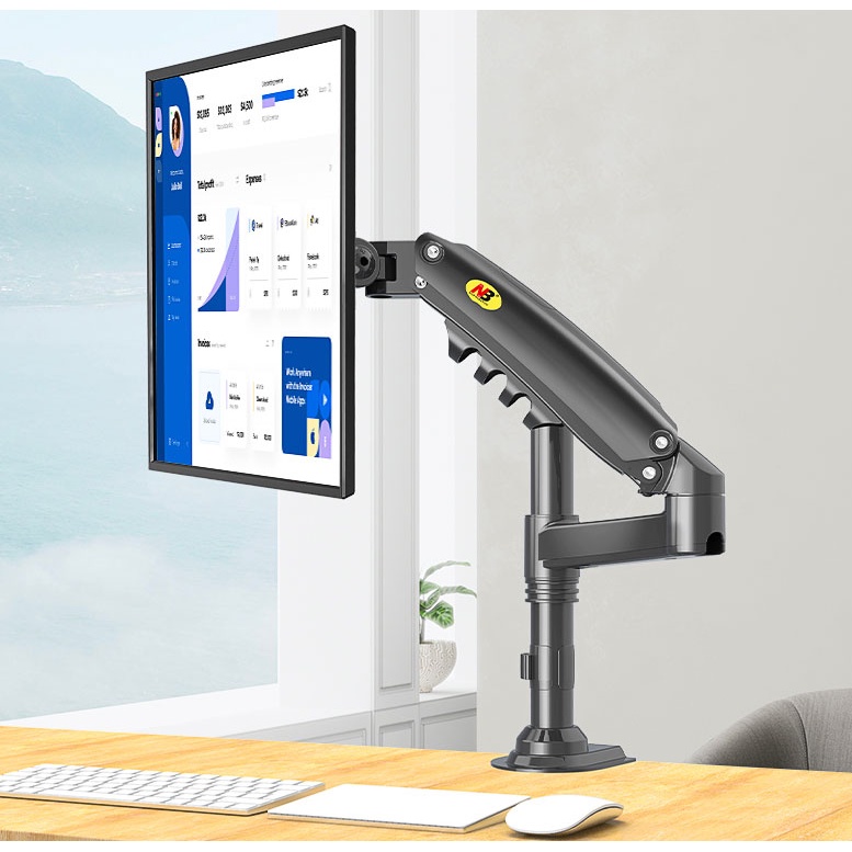 Giá Treo Màn Hình NB H100 cho màn hình 22 đến 35 Inch - Tay Treo Màn Hình Máy Tính Gắn Bàn Xoay 360 Độ