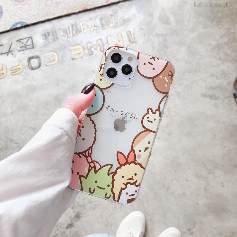 Cartoon sumikko gurashi phone case cho iphone 11 12 13 14 pro max vỏ bọc mềm