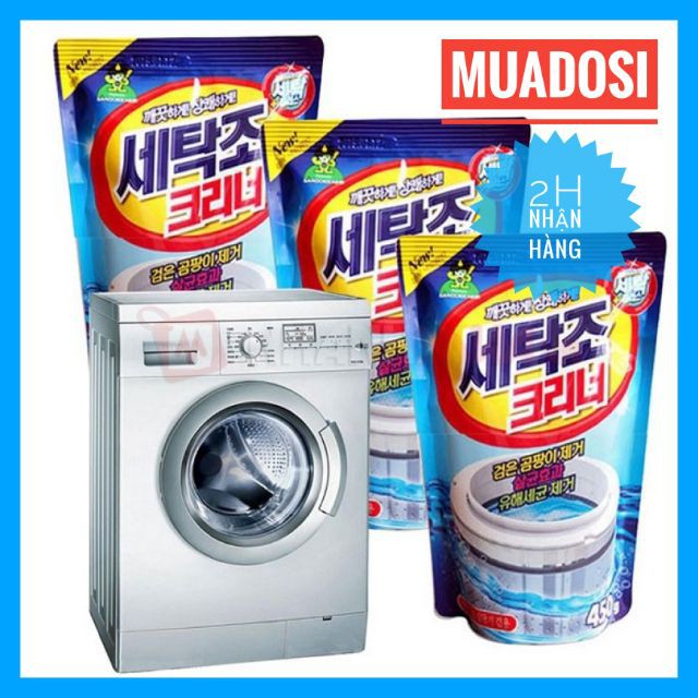 Siêu rẻ - Combo 2 Gói bột tẩy vệ sinh lồng máy giặt Sandokkaebi 450g Hàn Quốc - Nhập khẩu chính hãng