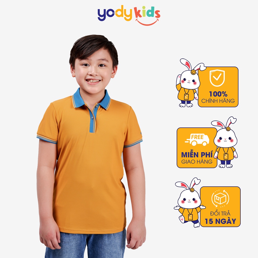 Áo thun polo YODY cho bé, vải Airy cool , cotton, cá sấu, thoáng mát, co dãn APK5001