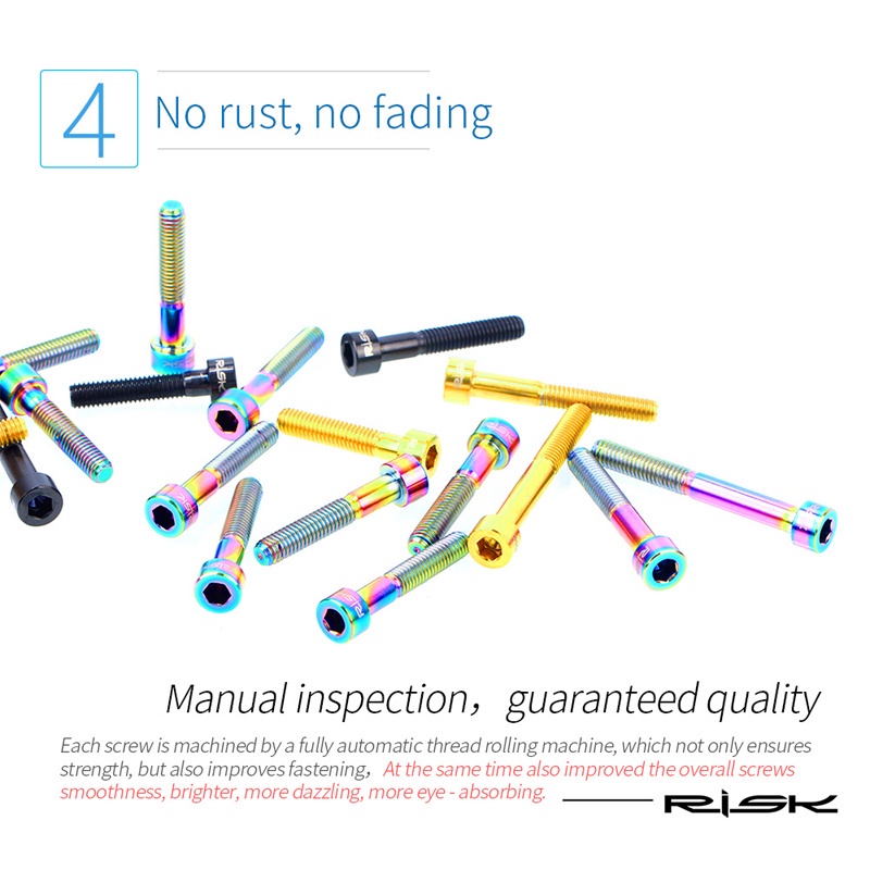 Bu Lông Lục Giác Bằng Titan M6 x 30 35 40 50mm Cho Xe Đạp Leo Núi