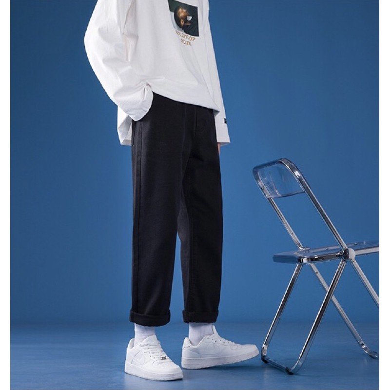 Quần Jean Nam, Quần Baggy xanh + đen, ống suông rộng SR01, Style hàn quốc-Trend Clothing! | BigBuy360 - bigbuy360.vn