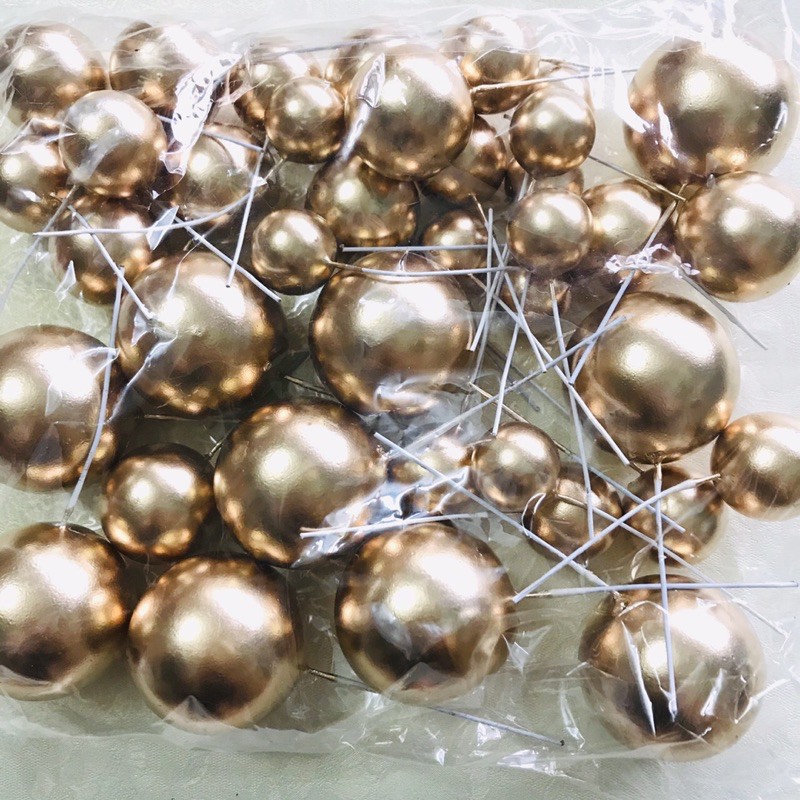 Set 40 viên bi nhựa trang trí bánh kem hpbd