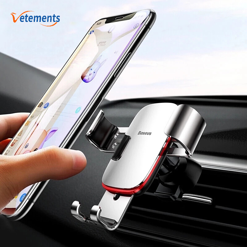 [VES] 360 ° Rotatable Car Universal Mobile Phone Holder/ Metal Age Gravity Multifunctional Snap-in Car Bracket/ In Car Phone Bracket Compatible with IPhone and All Android Phones