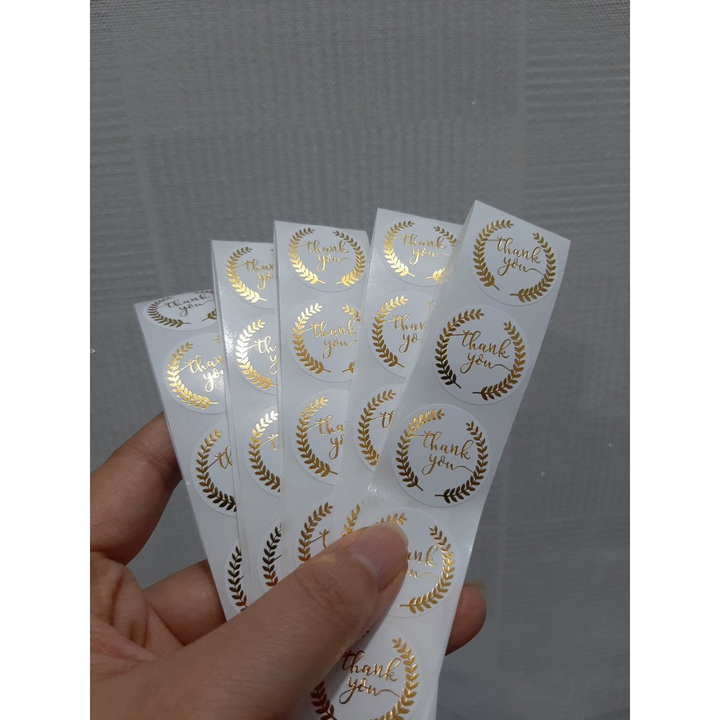 Sticker Chữ Thank You Màu Vàng Nhũ Lấp Lánh