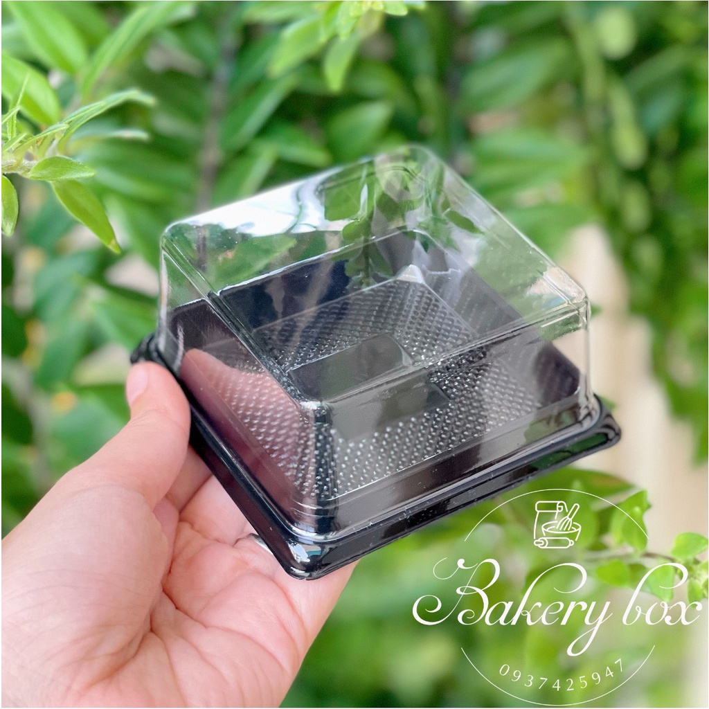 100 Hộp Vuông Đế Đen XY80S Đựng Bánh Trung Thu - 125gr
