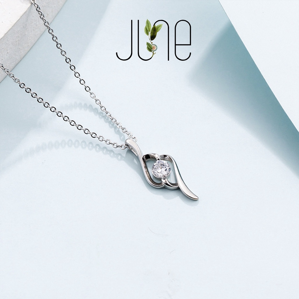 Dây chuyền nữ bạc s925 hình giọt nước đính đá bền màu thời trang Hàn Quốc June accessories