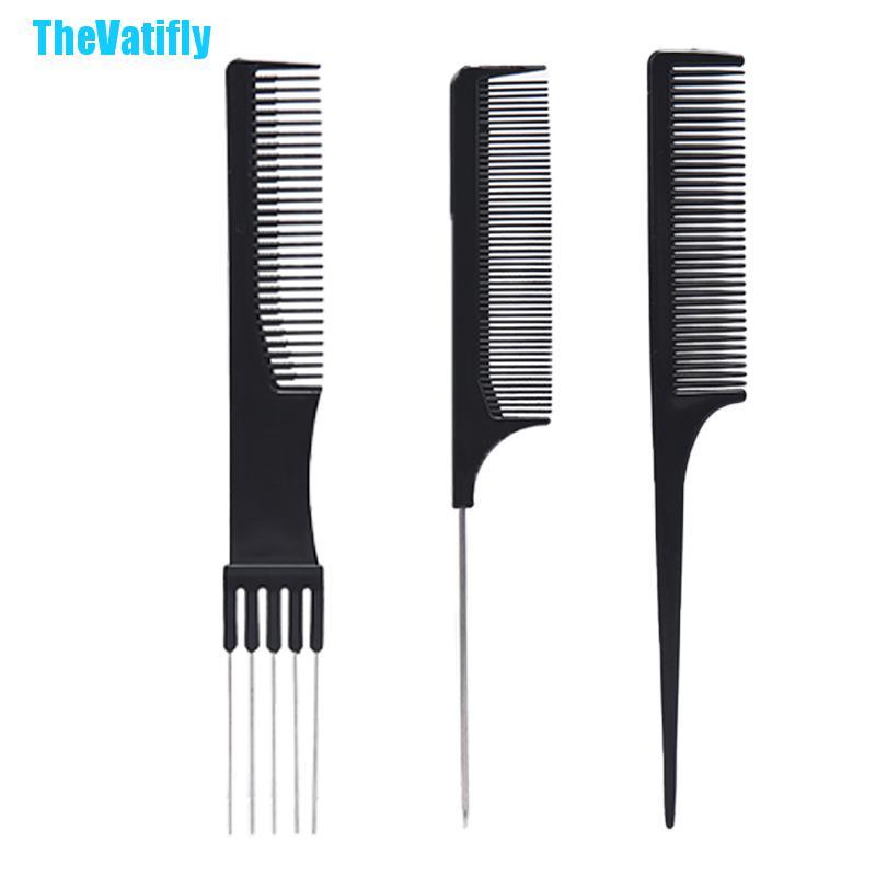 (Hàng Mới Về) Bộ 10 Lược Chải Tóc Màu Đen Chống Tĩnh Điện Phù Hợp Cho Salon