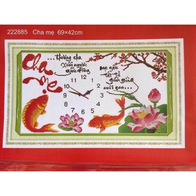 Tranh thêu chữ thập Đh Cha Mẹ,222885, 69x42cm chưa thêu