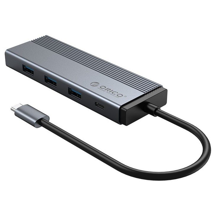 Hub USB Type-C 5 Cổng USB 3.0/PD ORICO 5SXA-GY - Hàng Chính Hãng