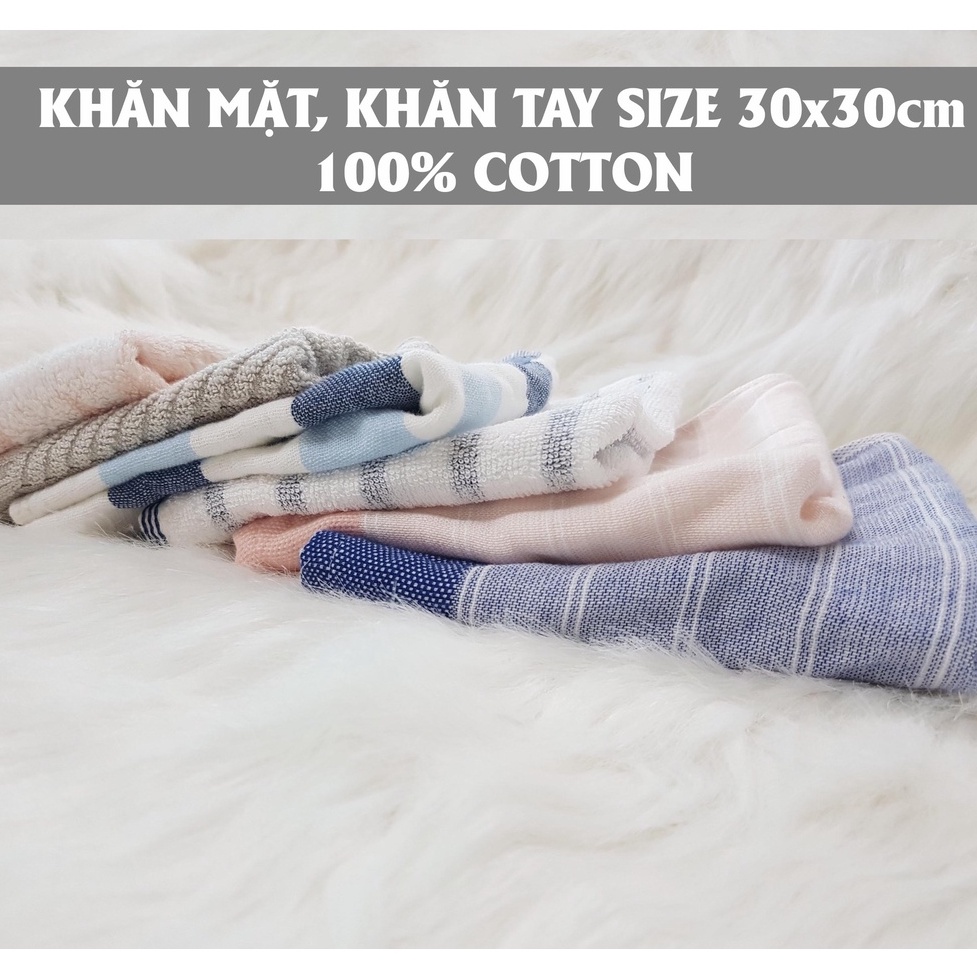 Khăn tay xuất Nhật 30x30cm chất liệu cotton, cam kết thấm hút cực tốt