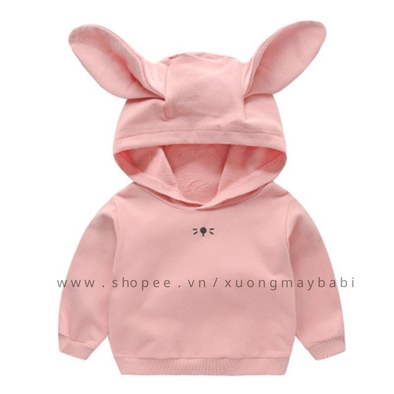 ÁO NỈ HOODIE CÓ MŨ TRÙM ĐẦU TAI MÈO CHO BÉ 8-18KG