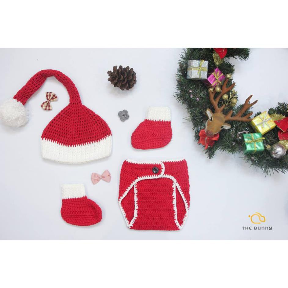 Bé Yêu  Set Bỉm Mũ Giày Noel 2 - Sản phẩm đan móc thủ công - Made By Bunny
