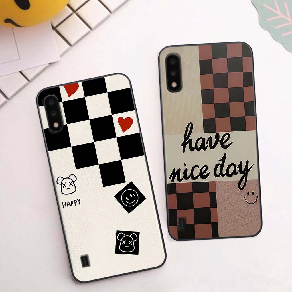 Ốp Samsung A01 / A02 caro trái tim cá tính, thời trang siêu đẹp, siêu phong cách