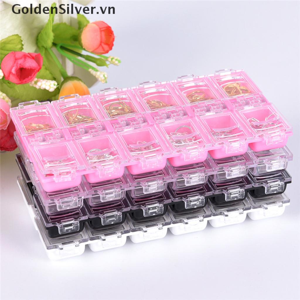 [Hàng mới về] Hộp nhựa 12 ngăn đựng trang sức / phụ kiện trang trí móng nghệ thuật