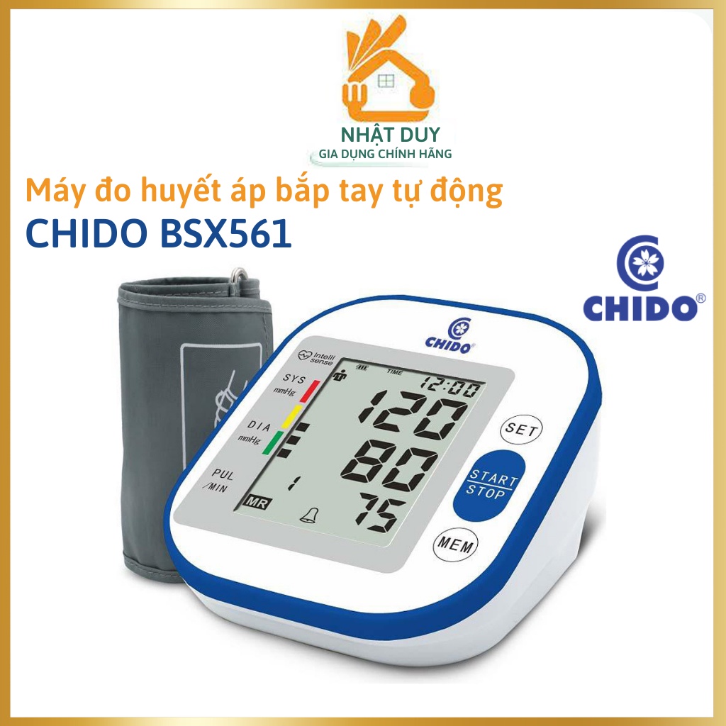 Máy đo huyết áp bắp tay tự động CHIDO Nhật Bản BSX561 - bảo hành 24 tháng 1 đổi 1