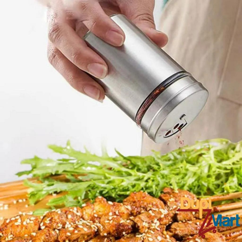 Hũ đựng gia vị nhà bếp - Lọ rắc Tiêu, Muối -  Hũ đựng tăm bằng thủy tinh bọc inox kiểu dán tinh tế sang trọng