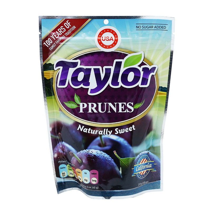 Mận khô tự nhiên Taylor Prunes Naturally Sweet 250g-Mận khô hữu cơ Organic Taylor Mỹ 250g