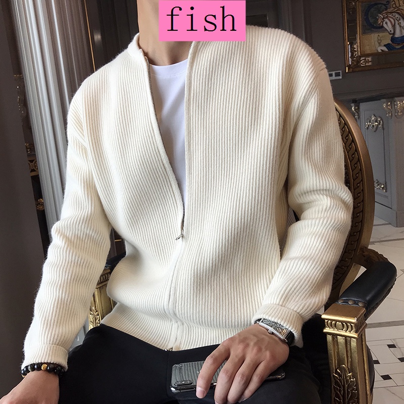 Áo khoác cardigan len dày cổ chữ V thiết kế thời trang mùa thu đông 2021 phong cách nhật bản dành cho nam