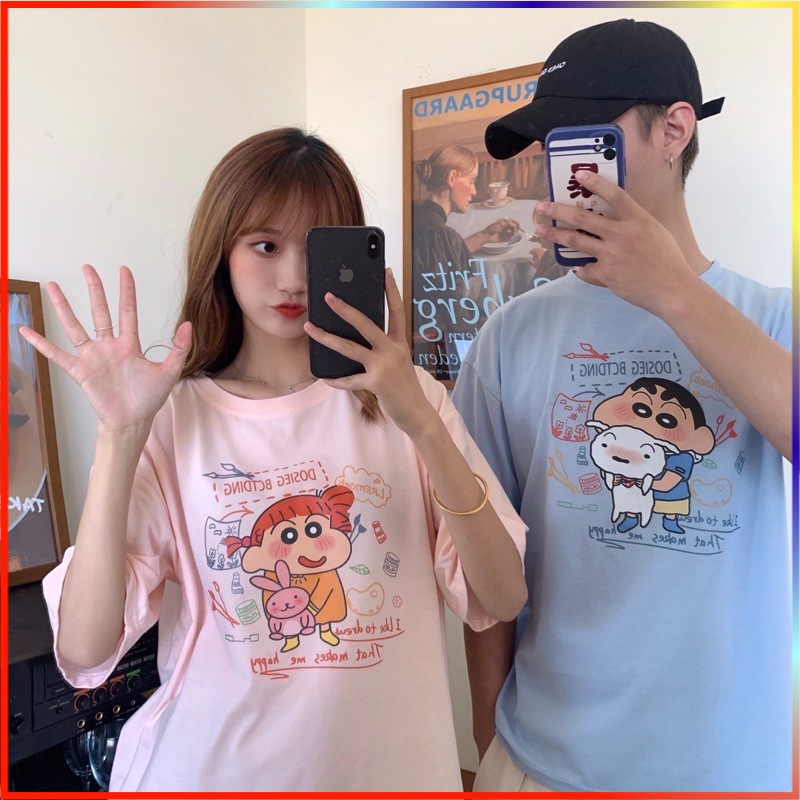 Áo Phông SHIN Unisex , Cộc Tay Nam Nữ In Hình 3 Màu Q019 - Reso shop